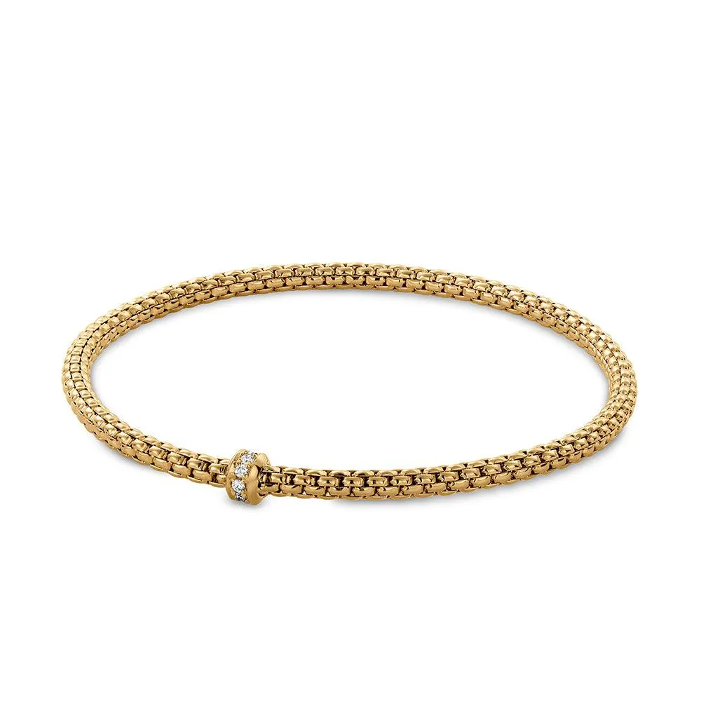 0.10ctw, 18K Yellow Gold Tresore Stretch Bracelet