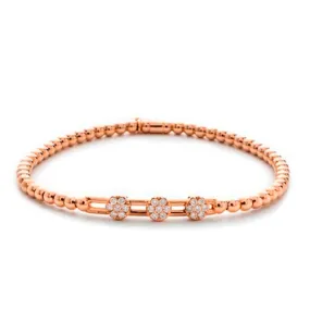 0.19ctw, 18K Pink Gold Tresore Stretch Bracelet