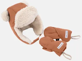 7 A.M. Enfant The Cub Mitten & Hat Set - Benji - Spice (6-12M)