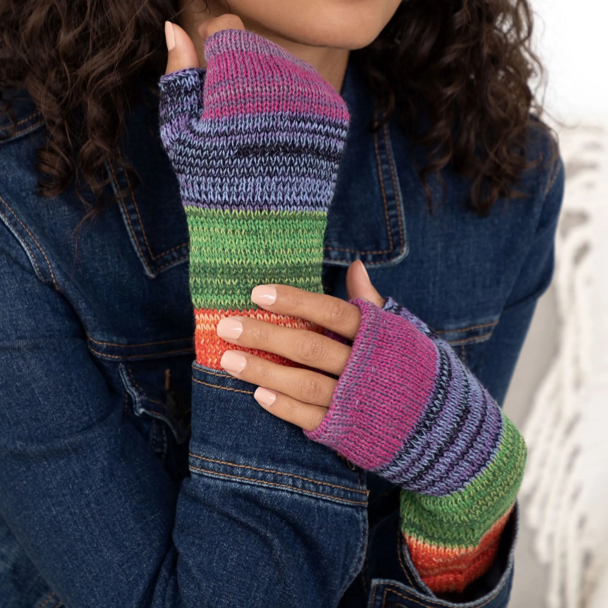 Alpaca Fingerless Mittens | Handmade, Fair Trade, 100% Alpaca Fiber