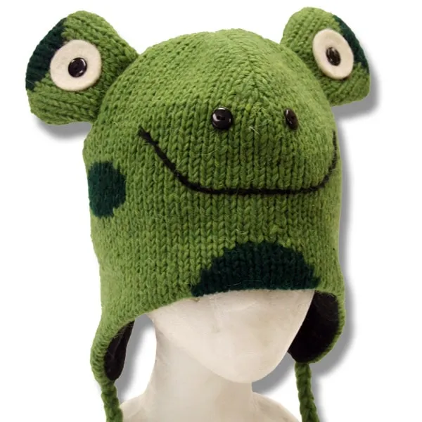 Animal Head Tuques / Hats for Men and Women. 100% Wool with fleece Lining. Handmade in Nepal