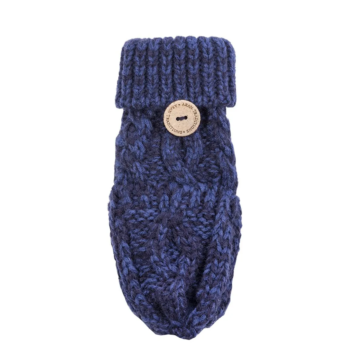 Aran Junior Cable Fold-over Mittens