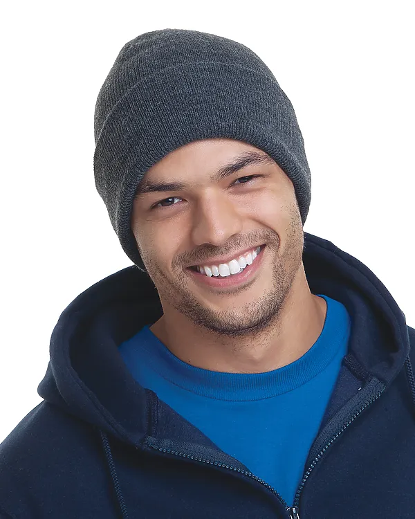 Bayside 3825 USA Made 12 inch Knit Beanie