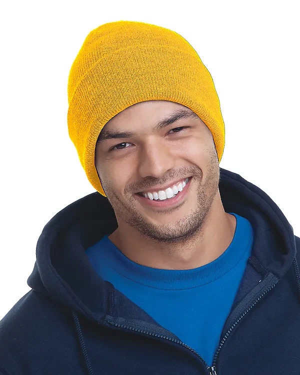 Bayside 3825 USA Made 12 inch Knit Beanie