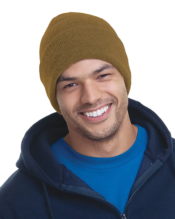 Bayside 3825 USA Made 12 inch Knit Beanie