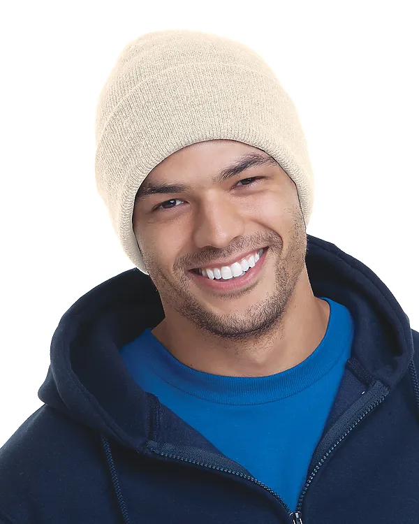 Bayside 3825 USA Made 12 inch Knit Beanie