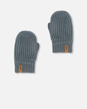 Boys Knitted Mittens Hunter Green