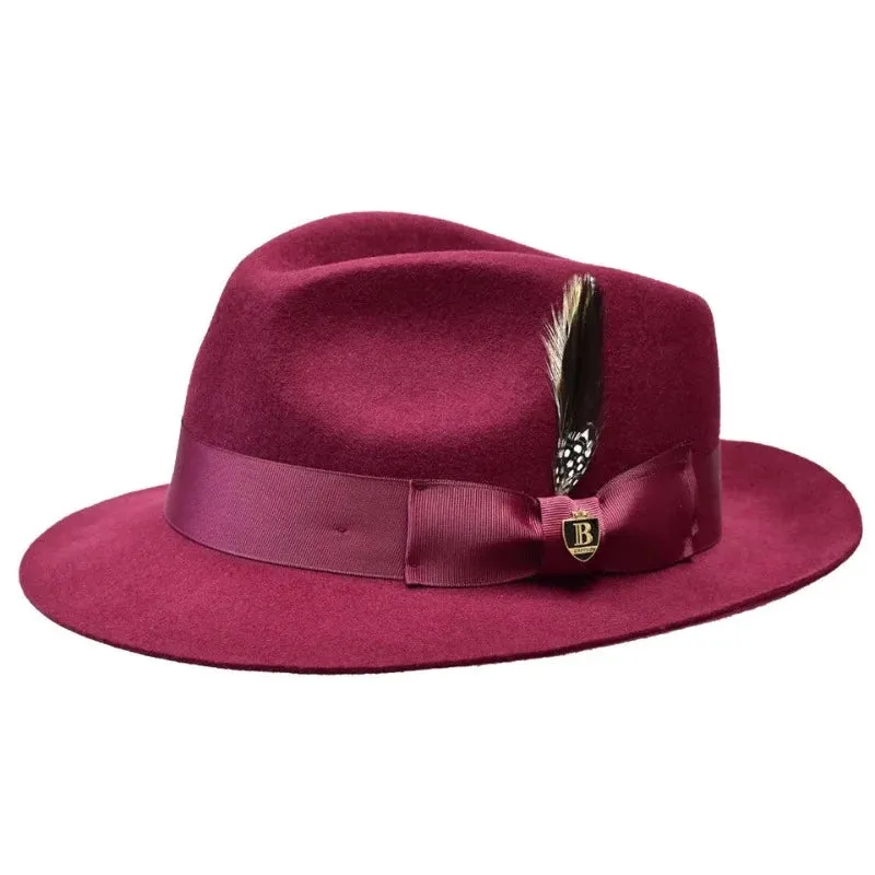 Burgundy Bruno Capelo men's wool hats classic fabio design style hats