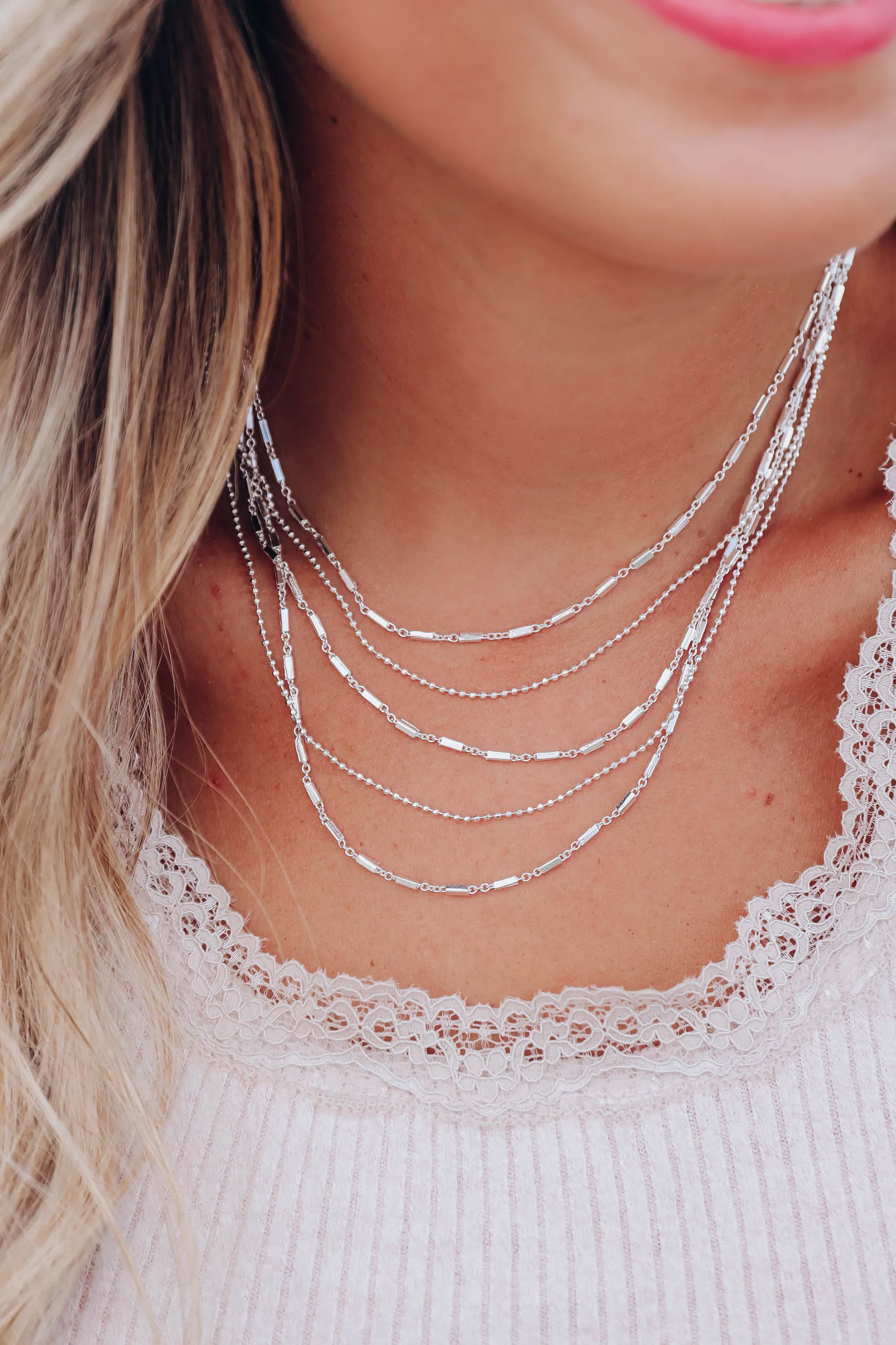 Carman Layered Necklace - Silver