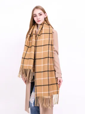 Cashmere Like Plaid Warm Scarf For Women