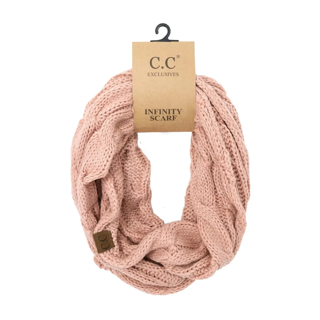 CC Cable Knit Infinity Scarves