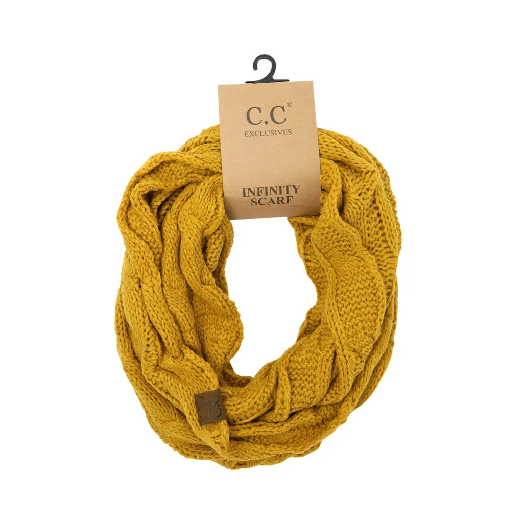 CC Cable Knit Infinity Scarves