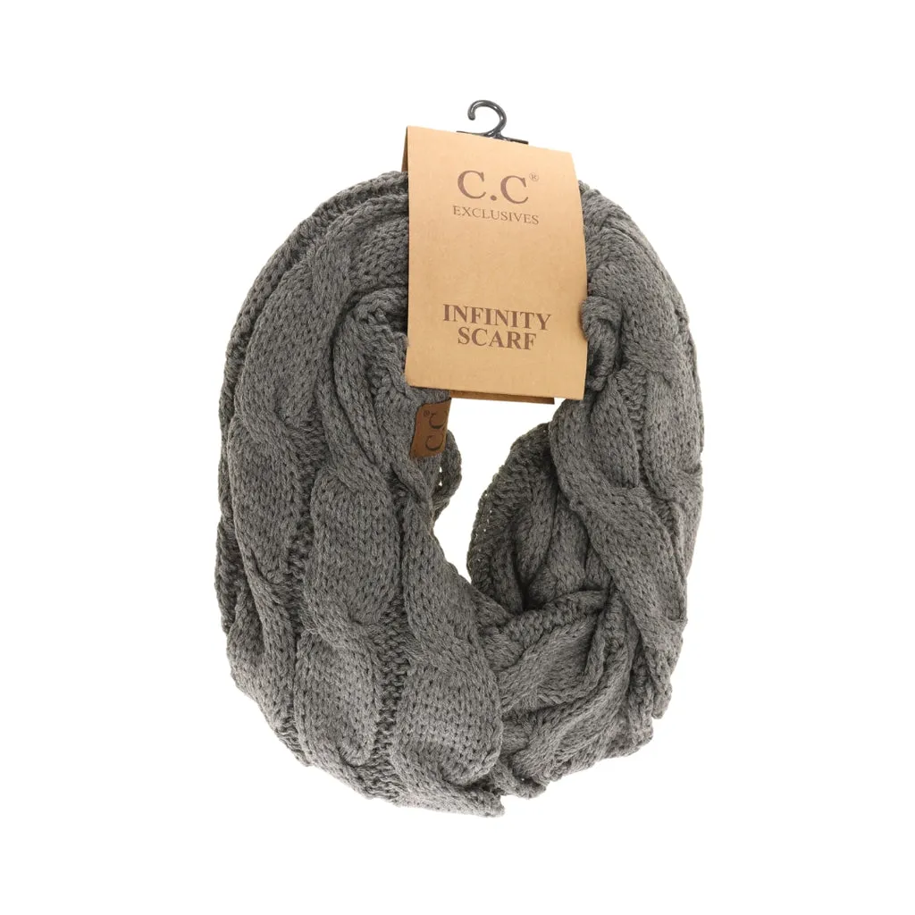 CC Cable Knit Infinity Scarves