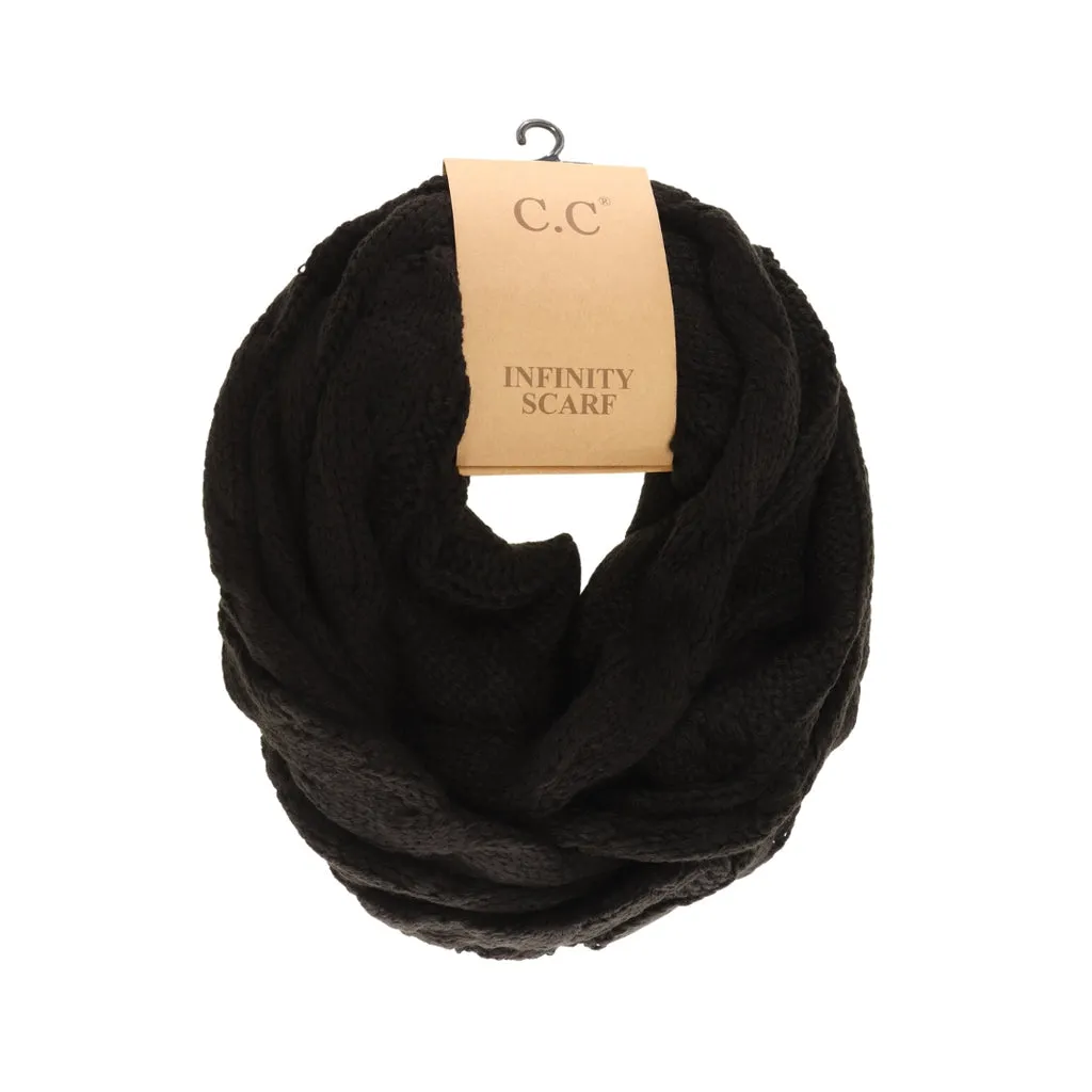 CC Cable Knit Infinity Scarves