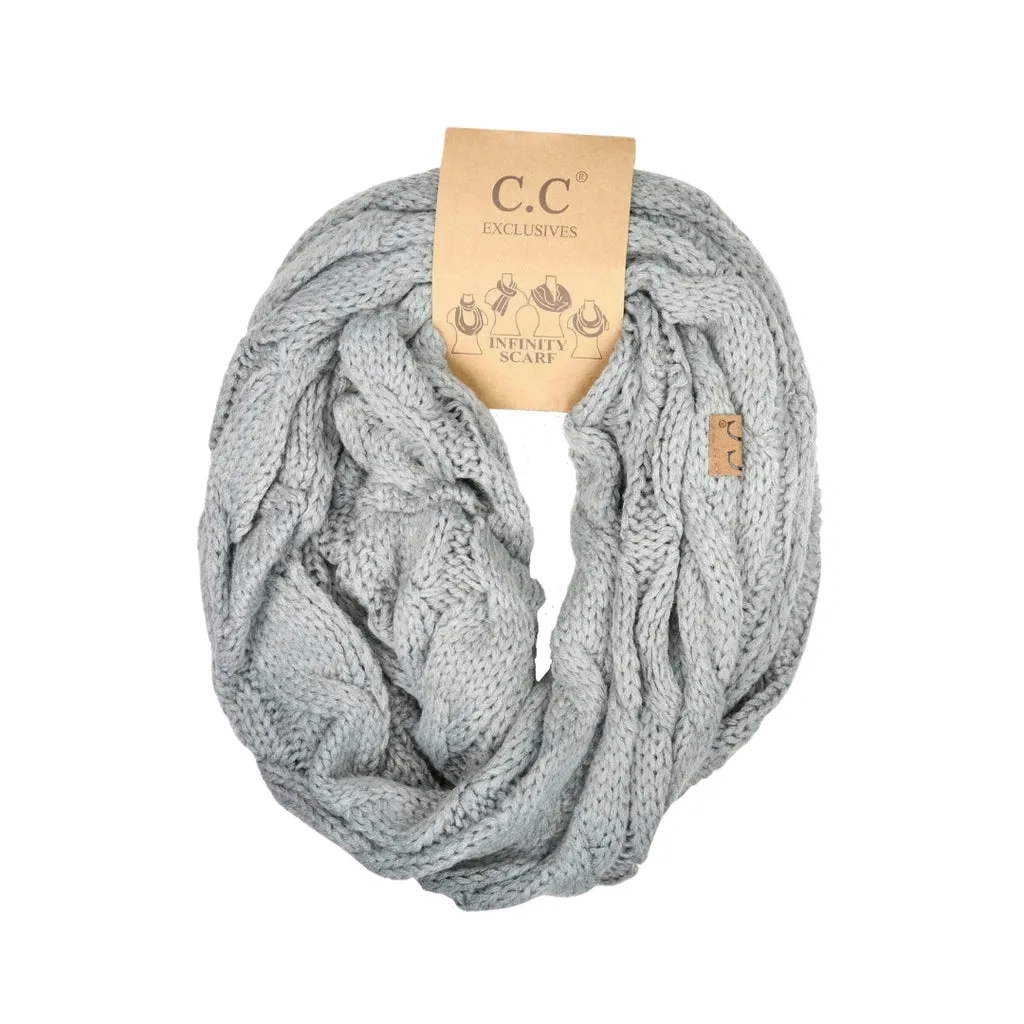 CC Cable Knit Infinity Scarves