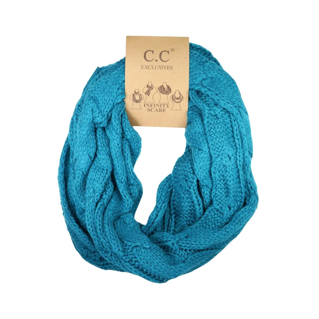 CC Cable Knit Infinity Scarves