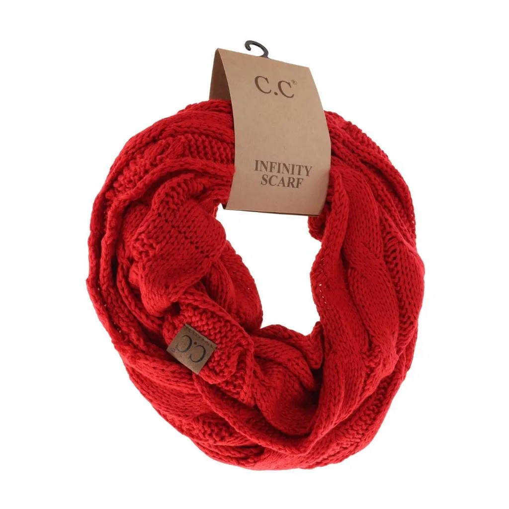 CC Cable Knit Infinity Scarves