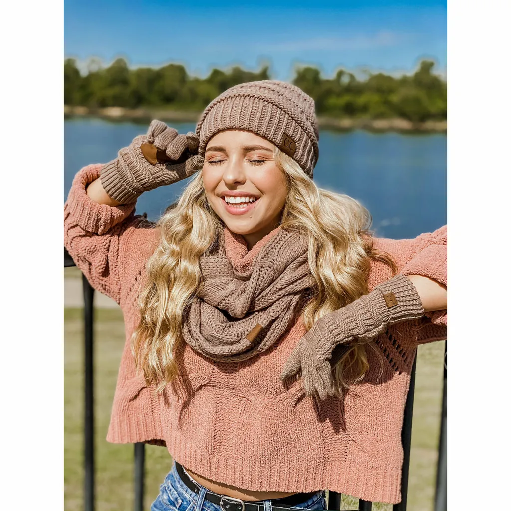 CC Cable Knit Infinity Scarves