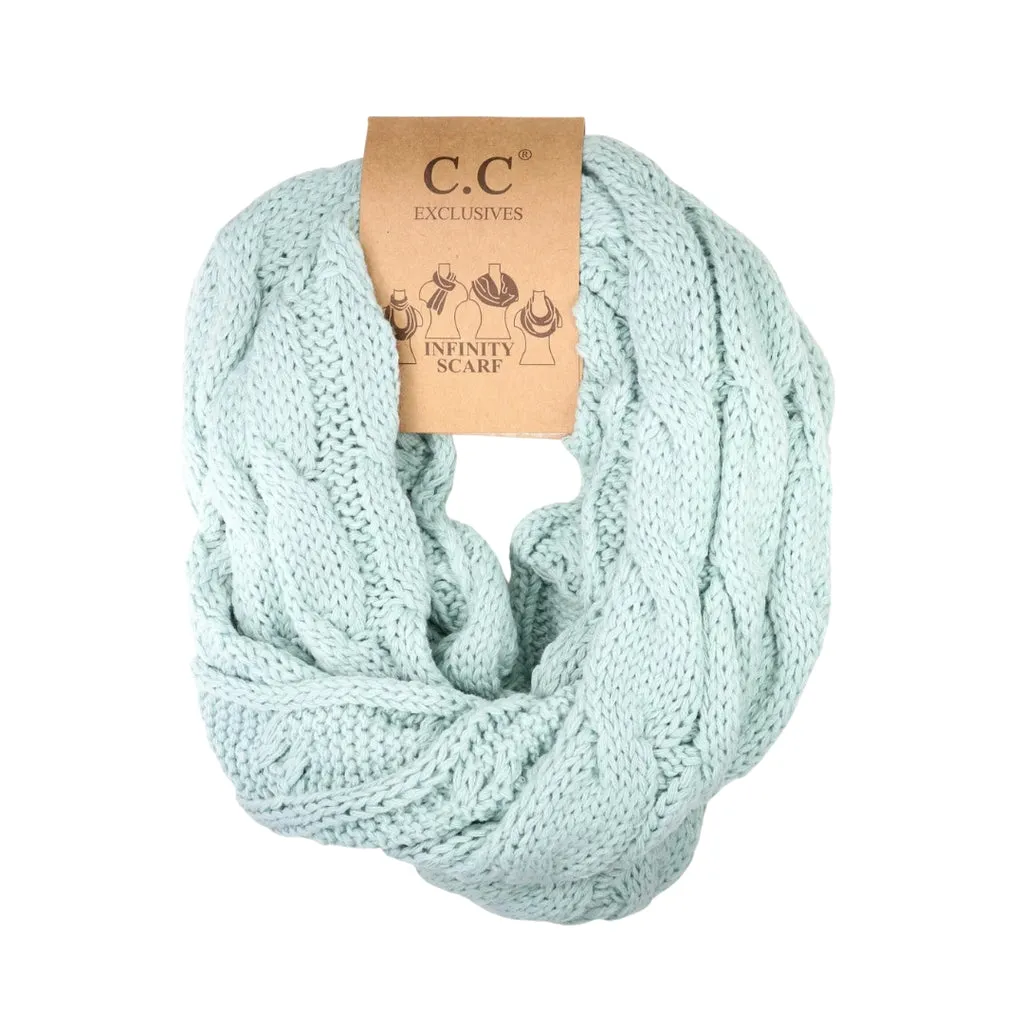 CC Cable Knit Infinity Scarves