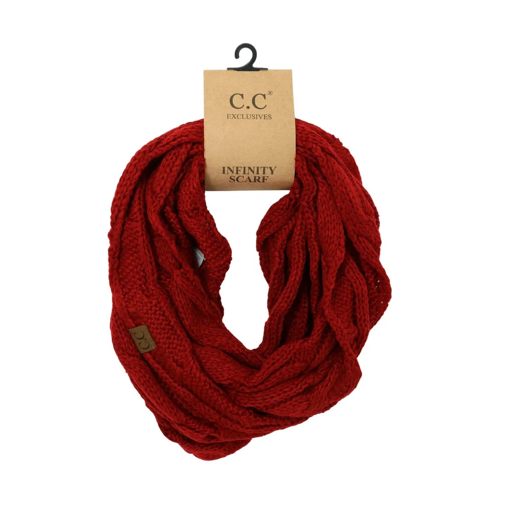 CC Cable Knit Infinity Scarves