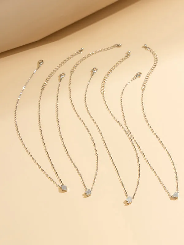 Chains Geometric Layered Necklaces Accessories