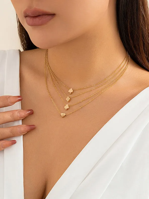 Chains Geometric Layered Necklaces Accessories