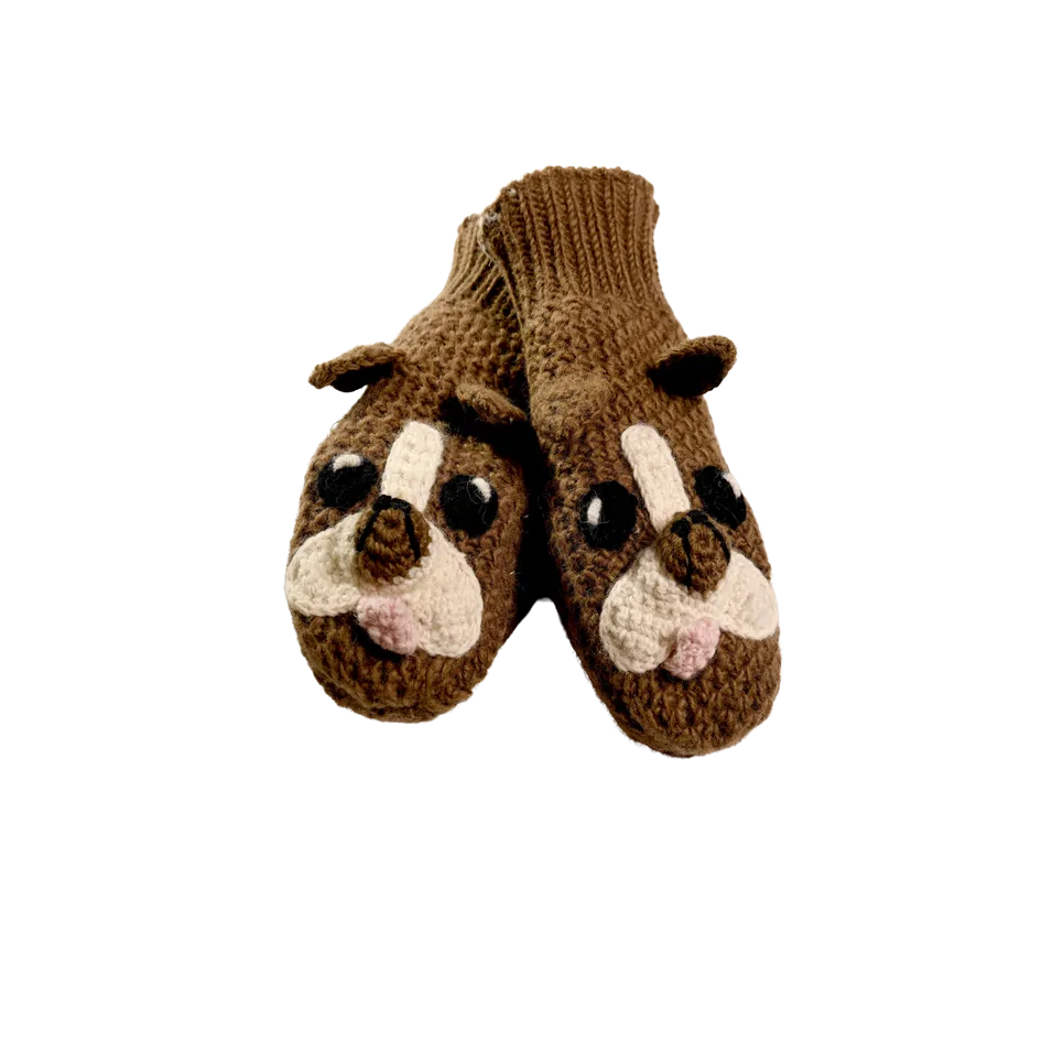 Crochet Bulldog Mittens