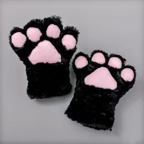 Cute Fuzzy Cat Paw Gloves