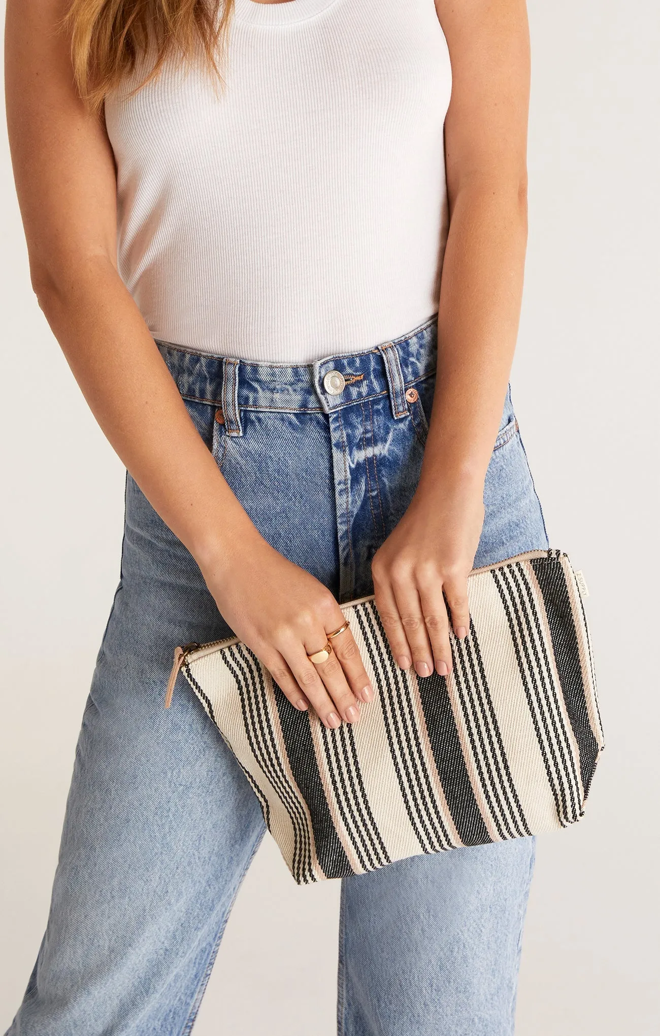 Ella Stripe Large Pouch