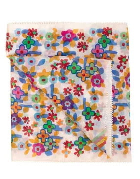 Floral Print Silk Olivia Scarf