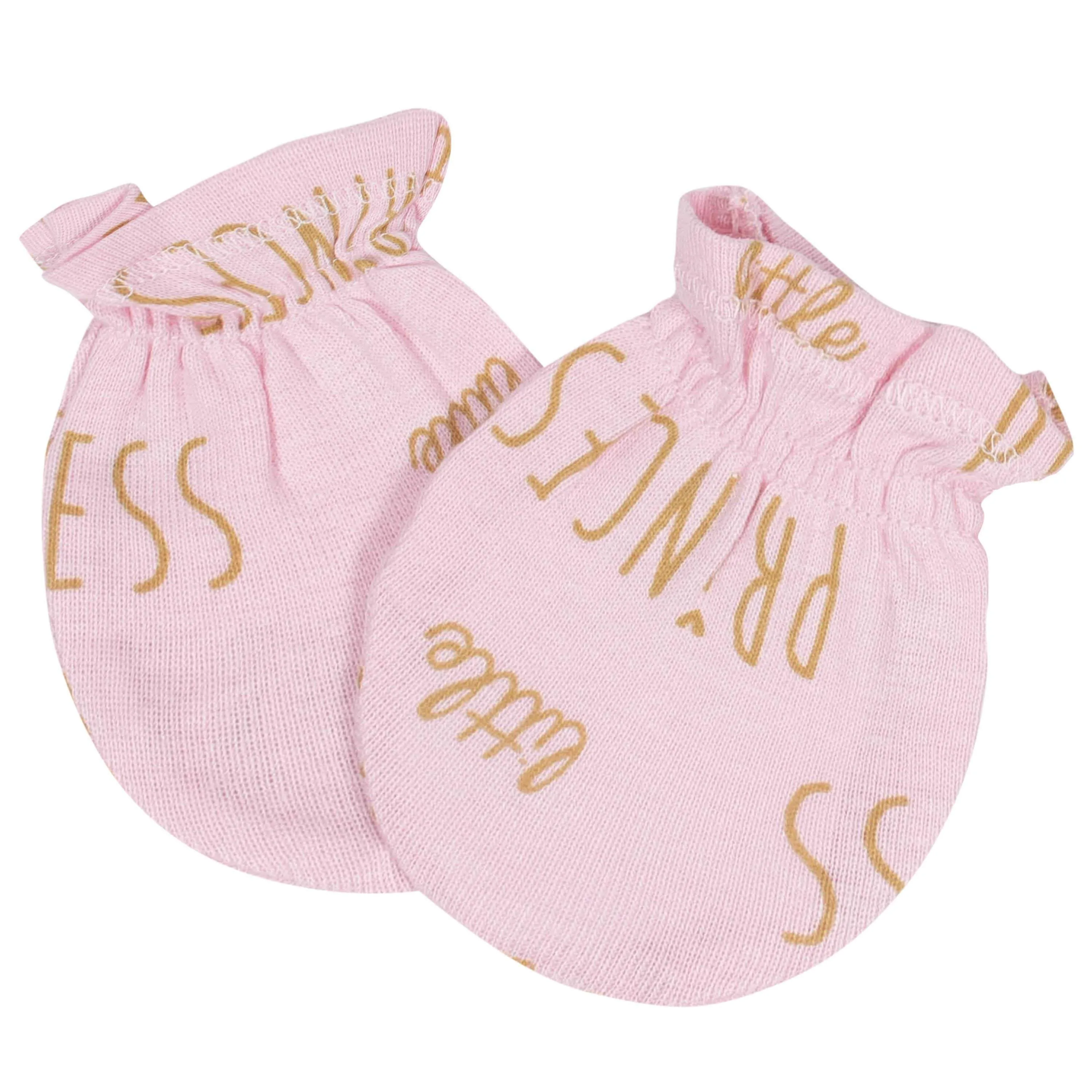 Gerber® 4-Pack Baby Girls Princess No Scratch Mittens Set