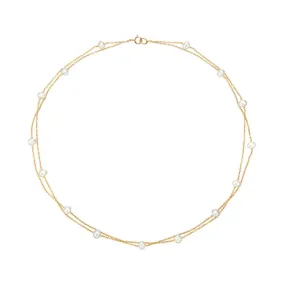 Gold Layered Pearl Necklace