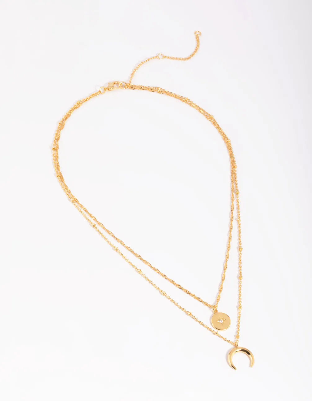 Gold Plated Celestial Layered Necklace