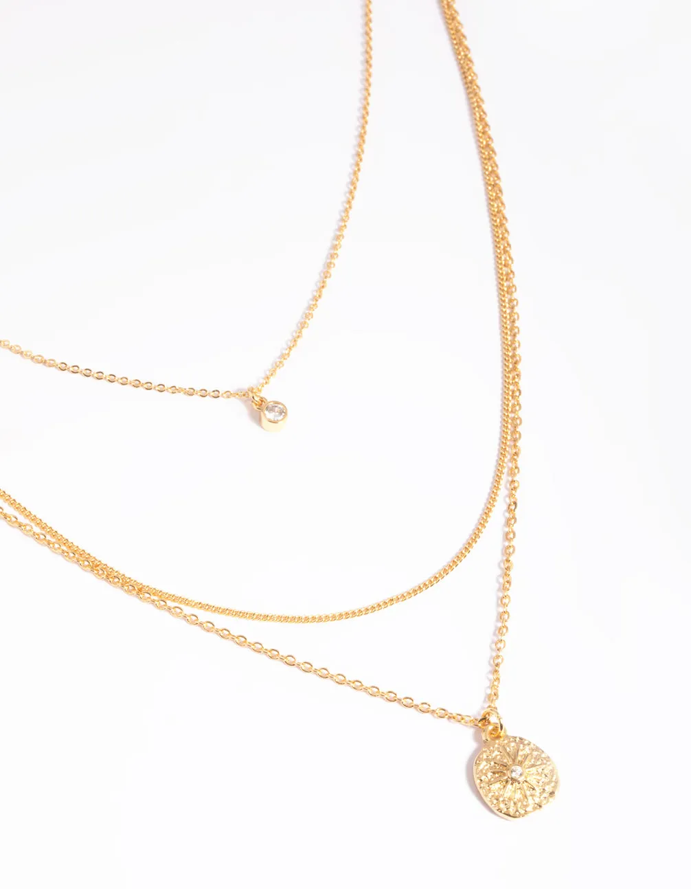 Gold Plated Celestial Layered Necklace