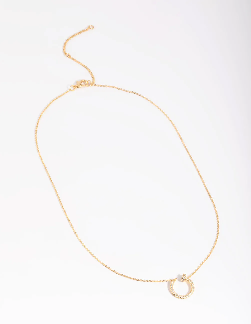 Gold Plated Cubic Zirconia Circle Necklace