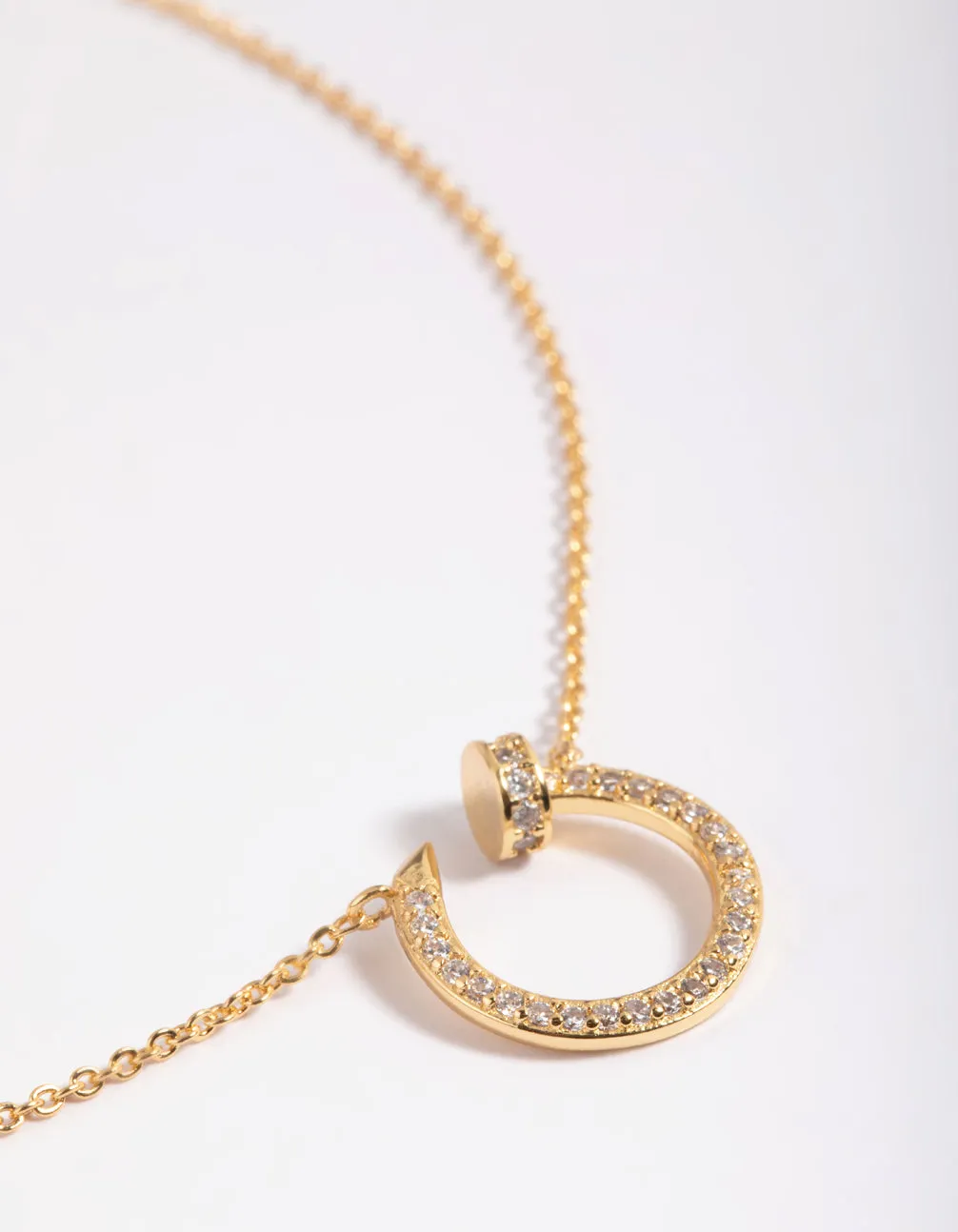 Gold Plated Cubic Zirconia Circle Necklace