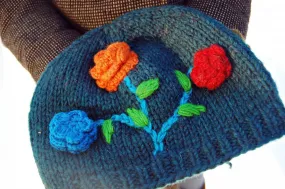 Handmade Tibetan Wool Blue Hat