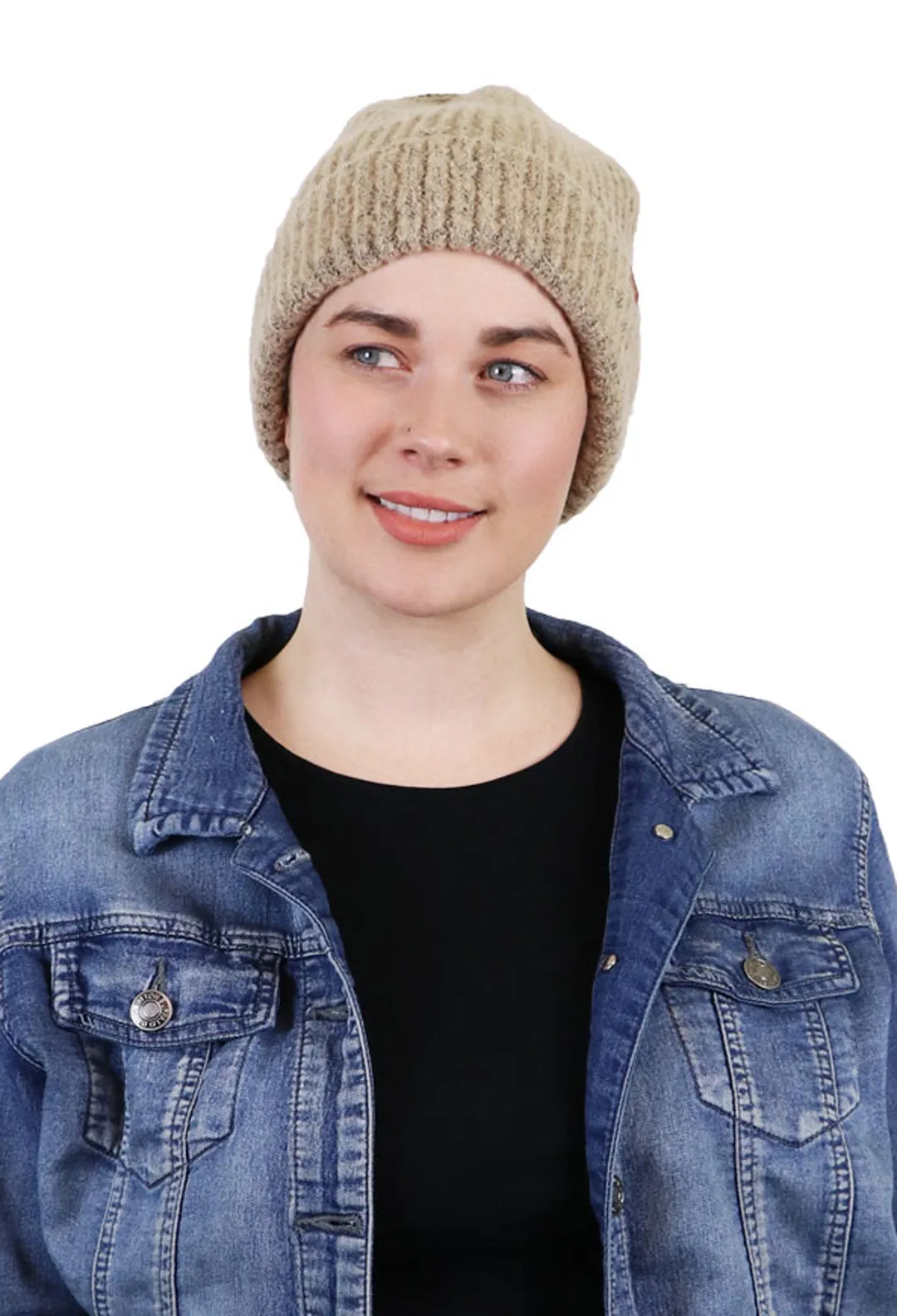 Heathered Knit Beanie Cap for Women Chemo Headwear Fall & Winter