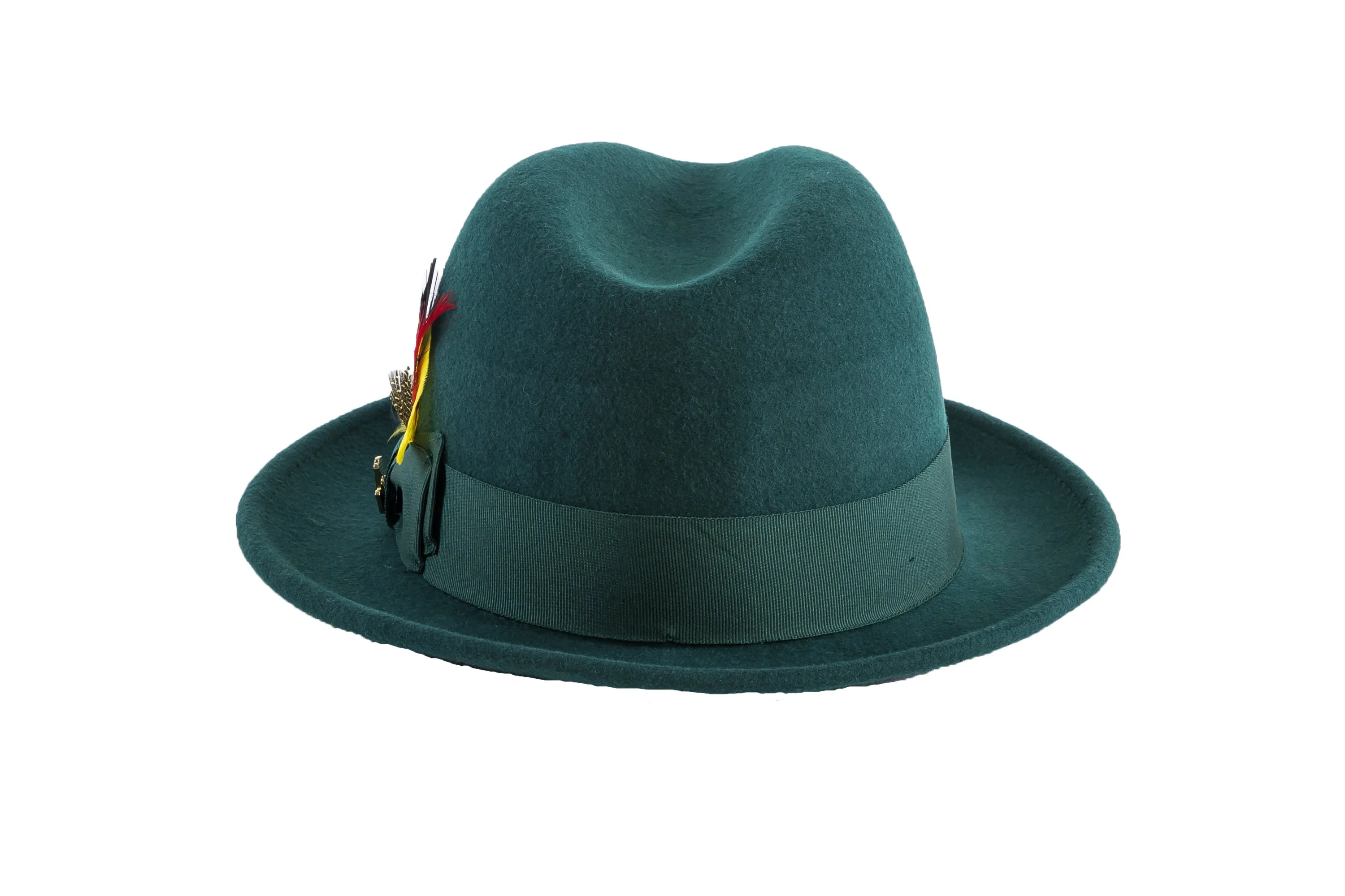 Hunter Green Brooks Trilby 100% Australian Wool Crushable Hat