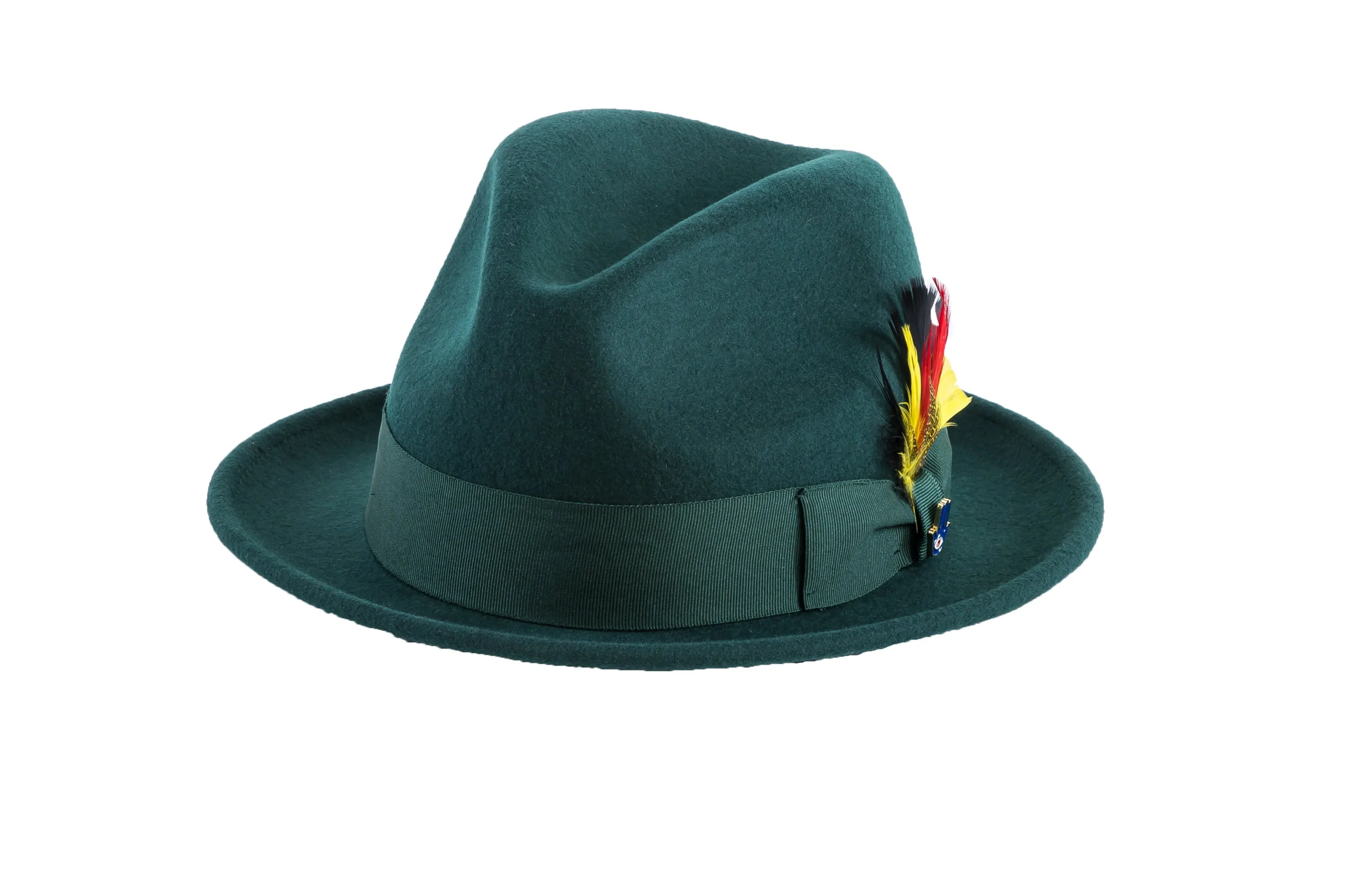 Hunter Green Brooks Trilby 100% Australian Wool Crushable Hat