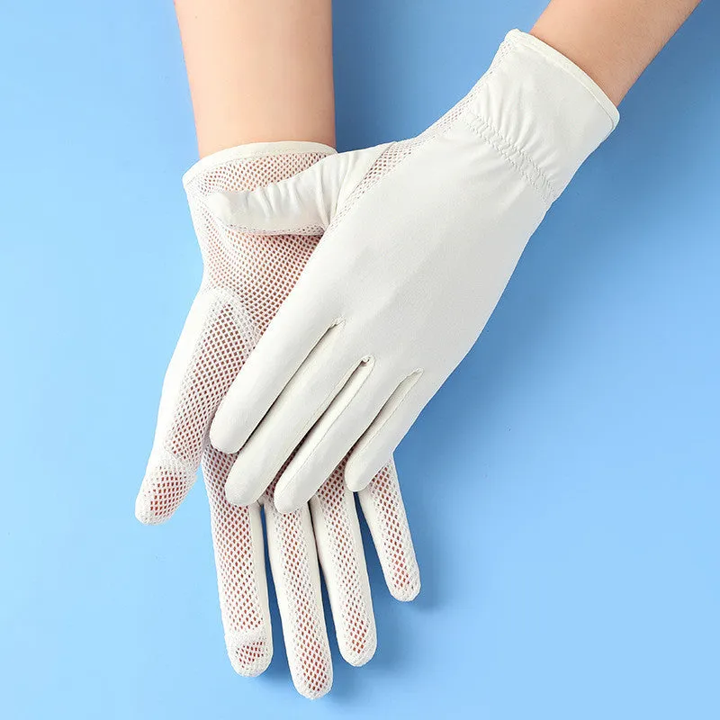 Ice Silk Gloves Sunscreen Women Uv Protection Outdoor Thin Style