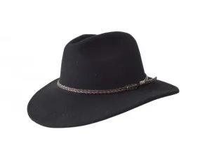 Jacaru Hats Outback Fedora - Black