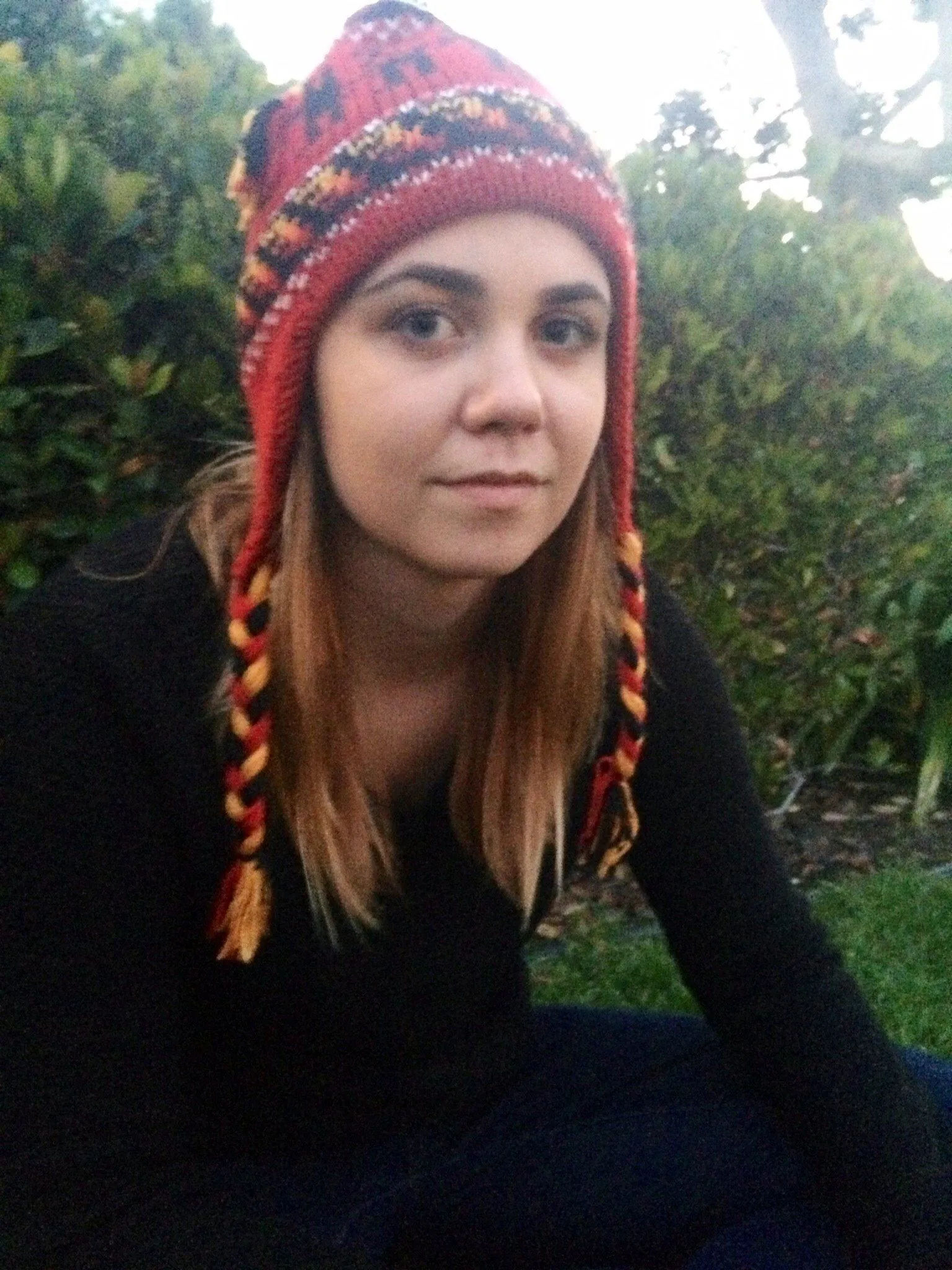 Knit alpaca Chullos with Braids - Colorful