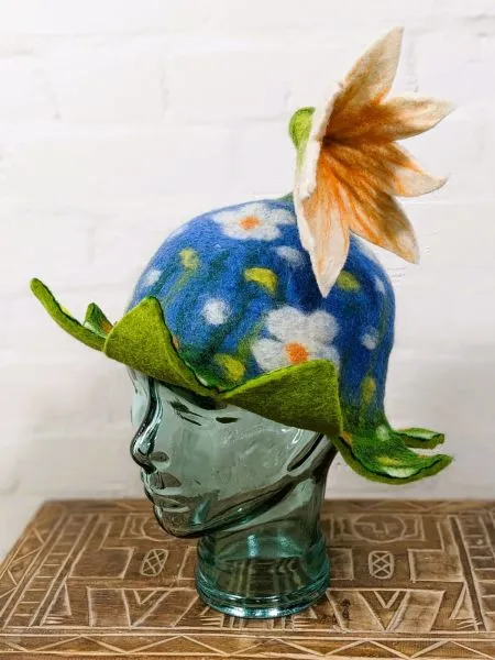 LaLa Felt Flower Hat - with Topper