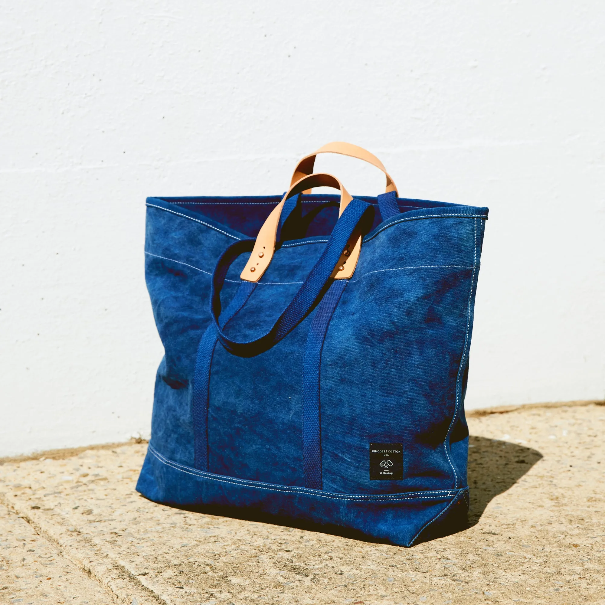 Large East West Tote | Indigo