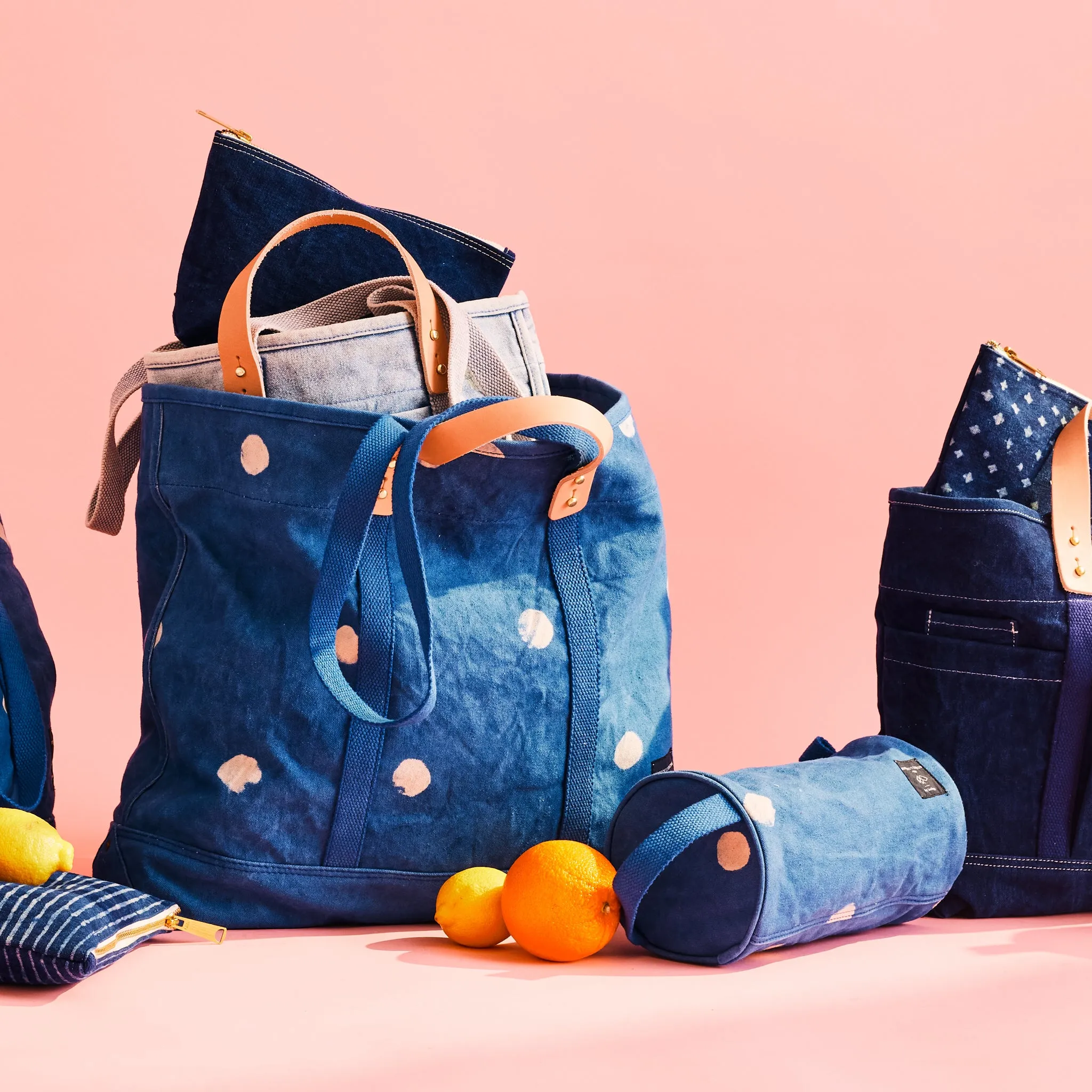 Large East West Tote | Lt Indigo Moon