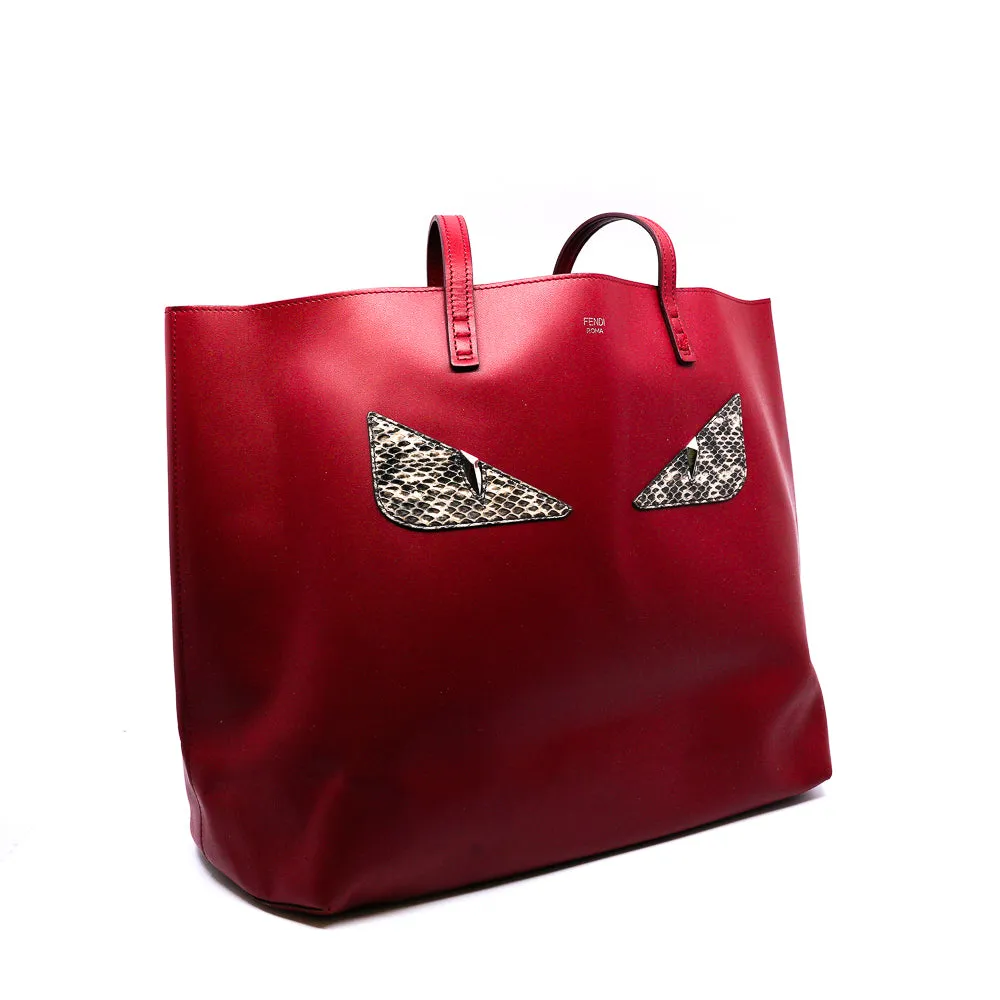 large red monster snake eyes tote