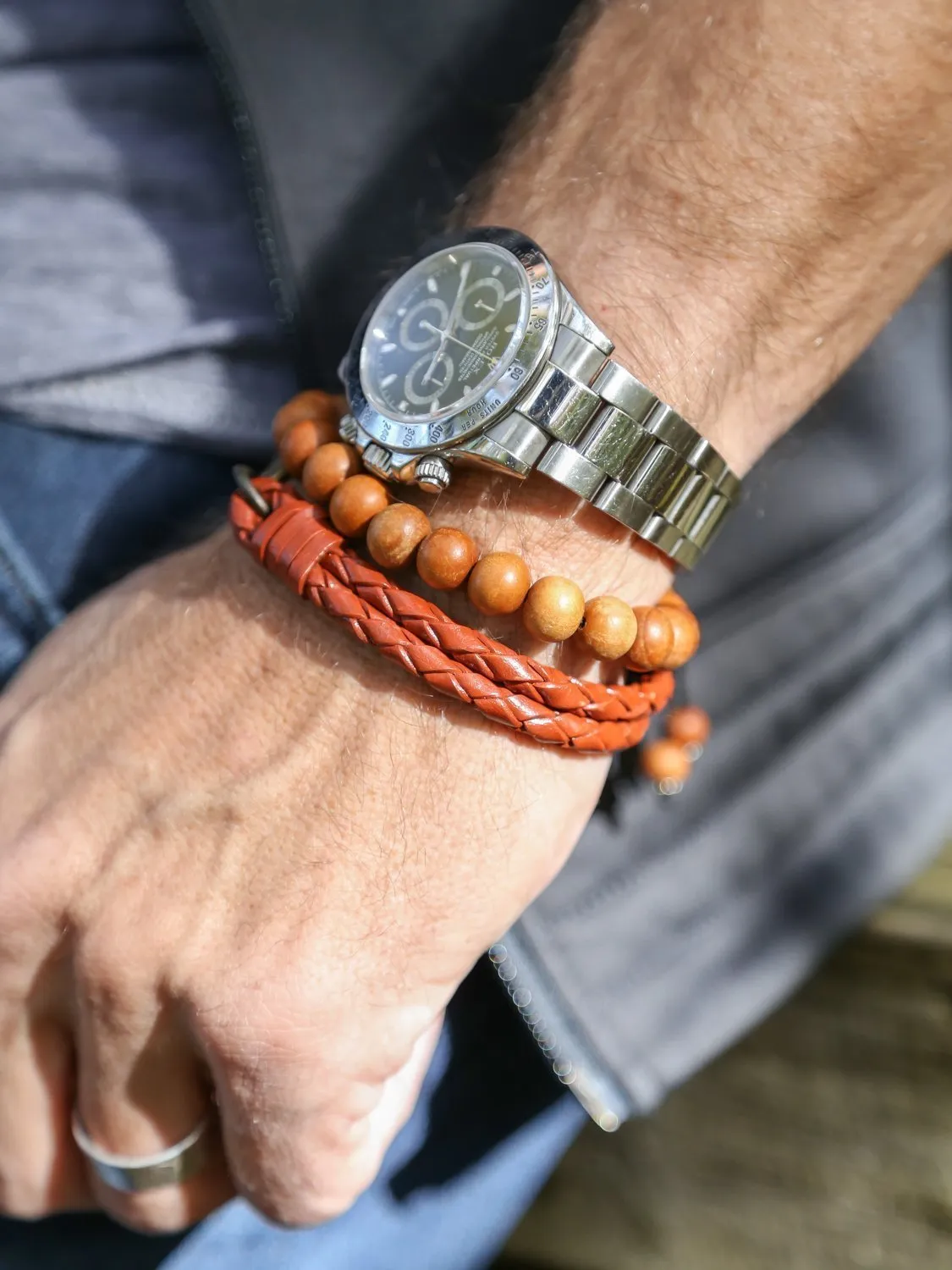 Men's Fair Trade Braided Leather Bracelet