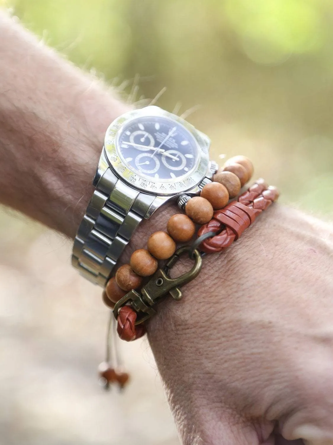 Men's Fair Trade Braided Leather Bracelet