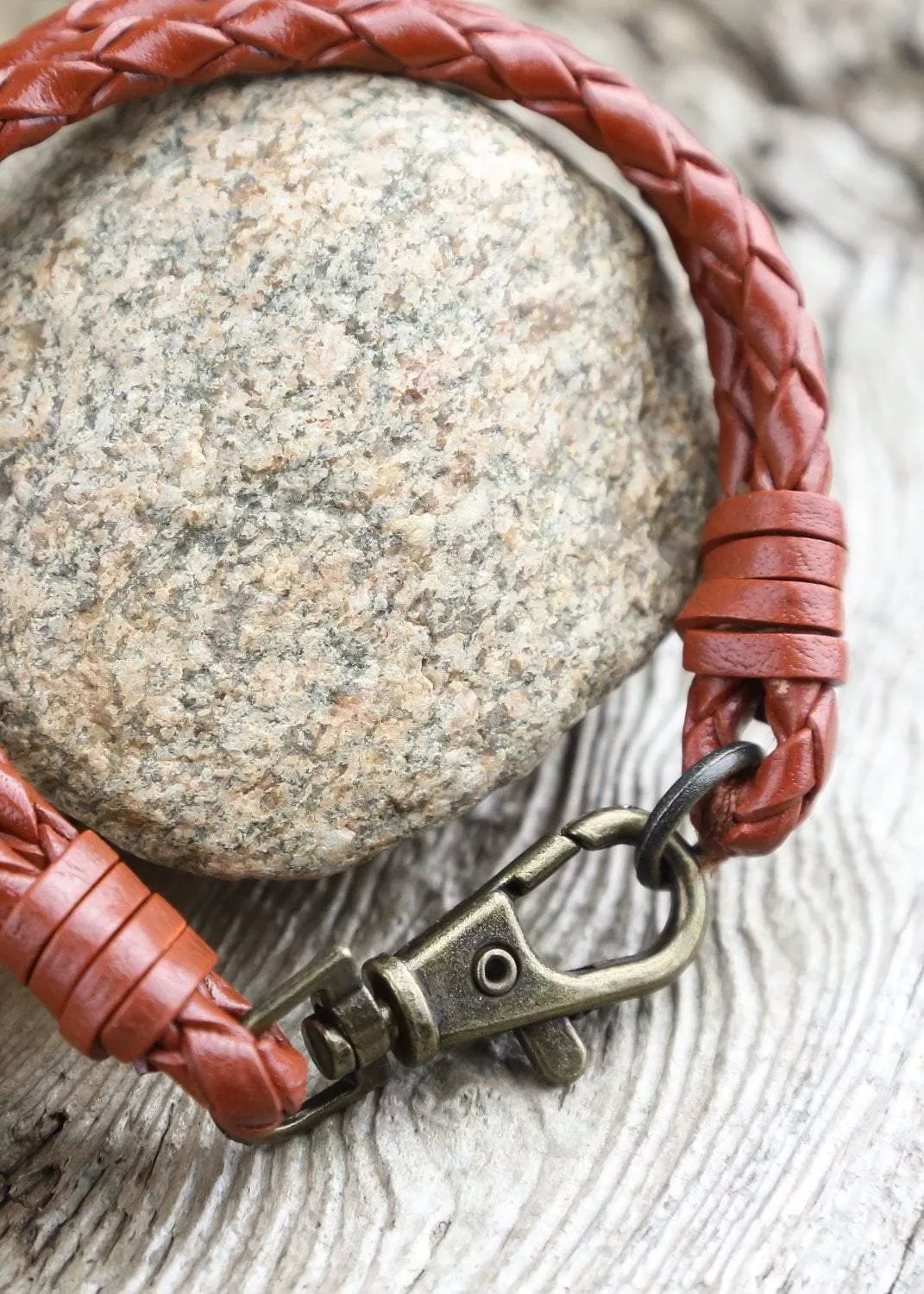 Men's Fair Trade Braided Leather Bracelet